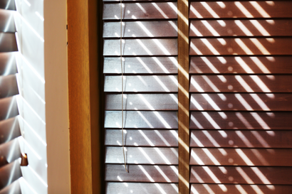 closed blinds wooden